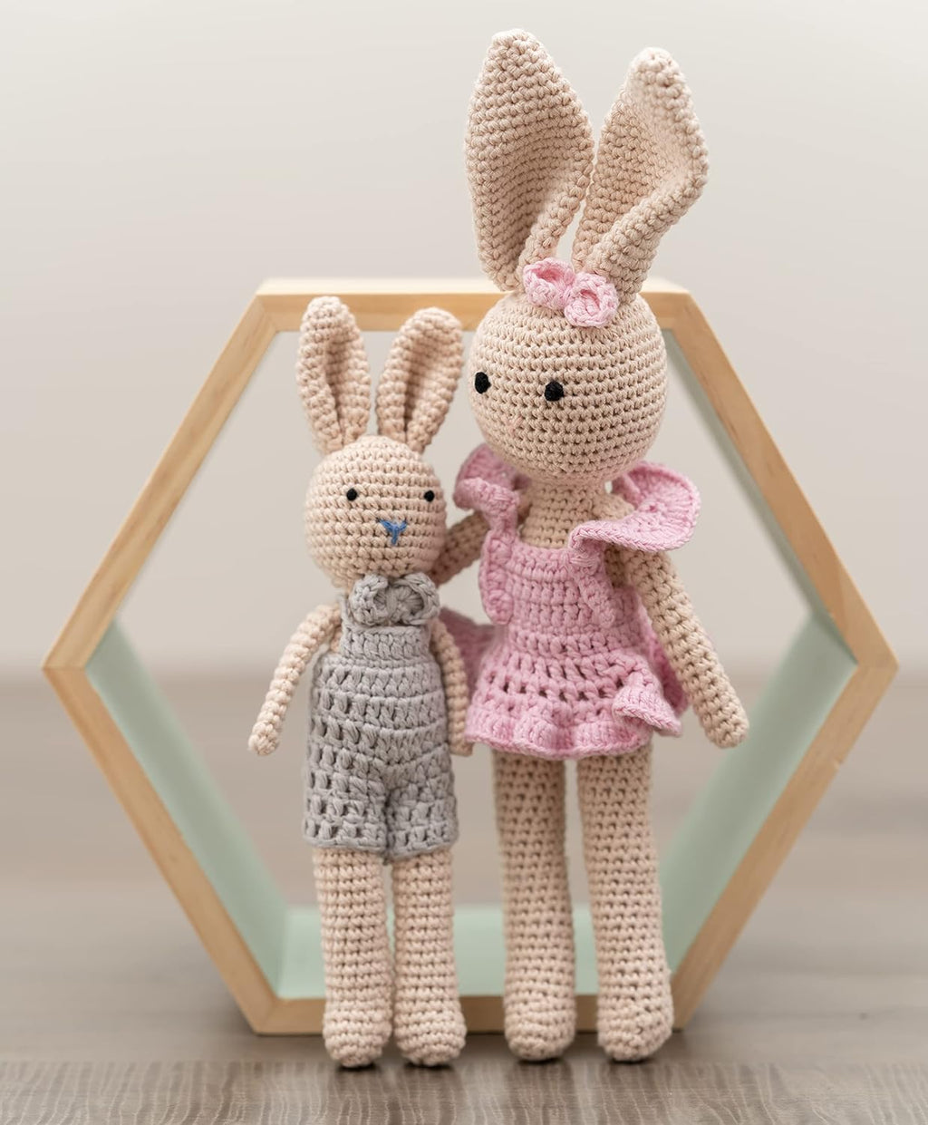 Bunny Family Mom, Handmade Crochet Plushie Doll, Amigurumi, Baby/Toddler Doll