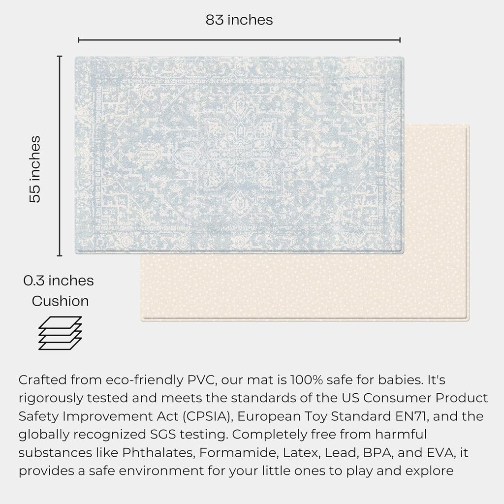 Baby Care Foldable Mat - Sea Petals(Gray), Large