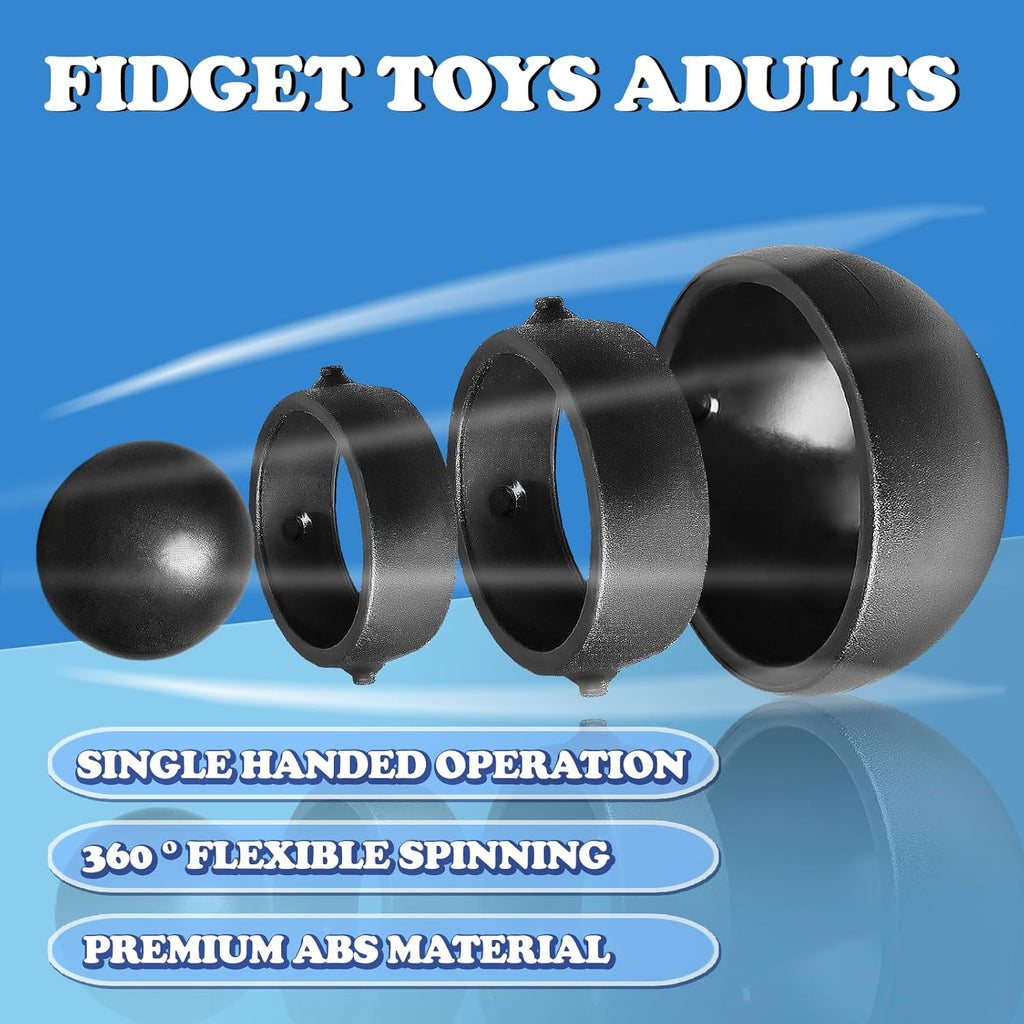 Fidget Toys Adults 2 PCs , Sensory Figette Spinner Anxiety Stress Relief Toys Quiet Fidgets Gyro for Autism ADHD Kids Gifts Cool Gadget Office Desk Toy Easter Basket Stuffers for Teen Boys
