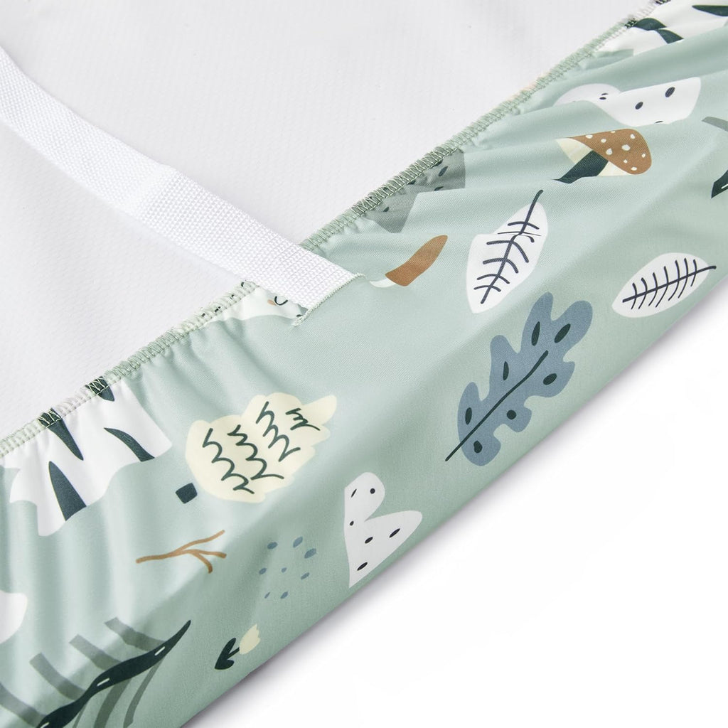 TILLYOU Changing Pad Cover Set in Soft Jersey Material - Fits 32"/34''x16 Contoured Pad for Babies, Jungle Walk and White Stripes