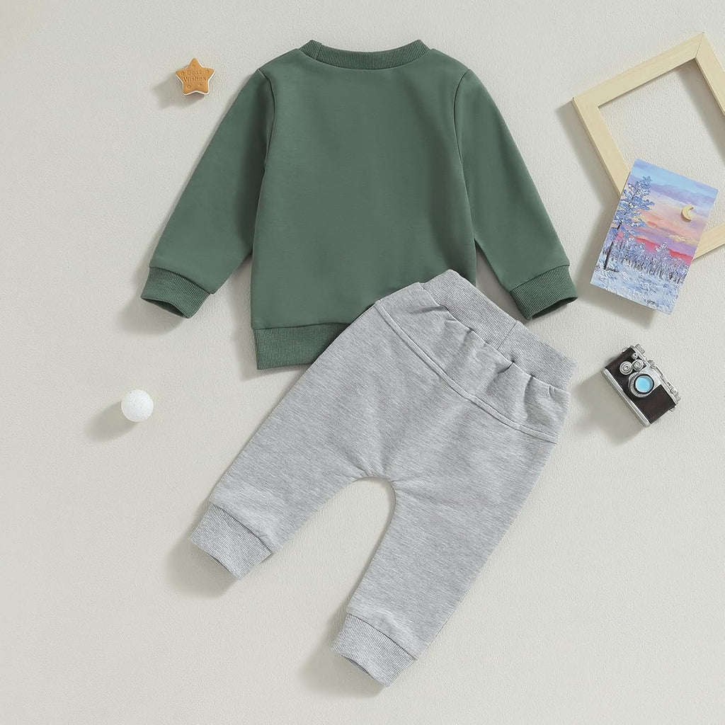 Baby Boy Clothes Fall 6 12 18 24 Months Football Long Sleeve Pullover Tops & Pant Sets Toddler Winter Outfits