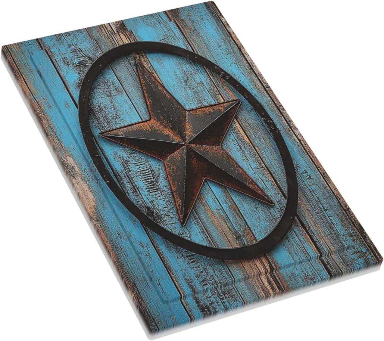 Light Switch Cover Plate Rustic Wood Country Barn Texas Star On Teal 1 Gang No Device Blank Electrical Wall Plates Faceplate Decorative Switch Plate For Farmhouse Cabin Decor
