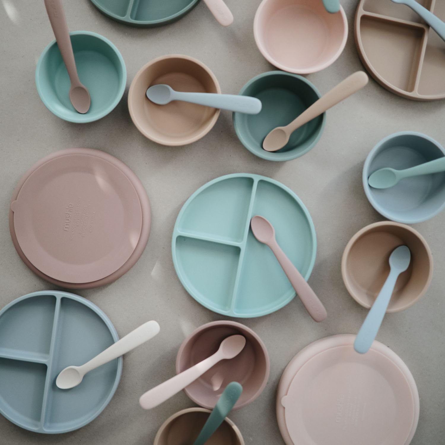 mushie Silicone Baby Feeding Spoons | 2 Pack (Ivory)