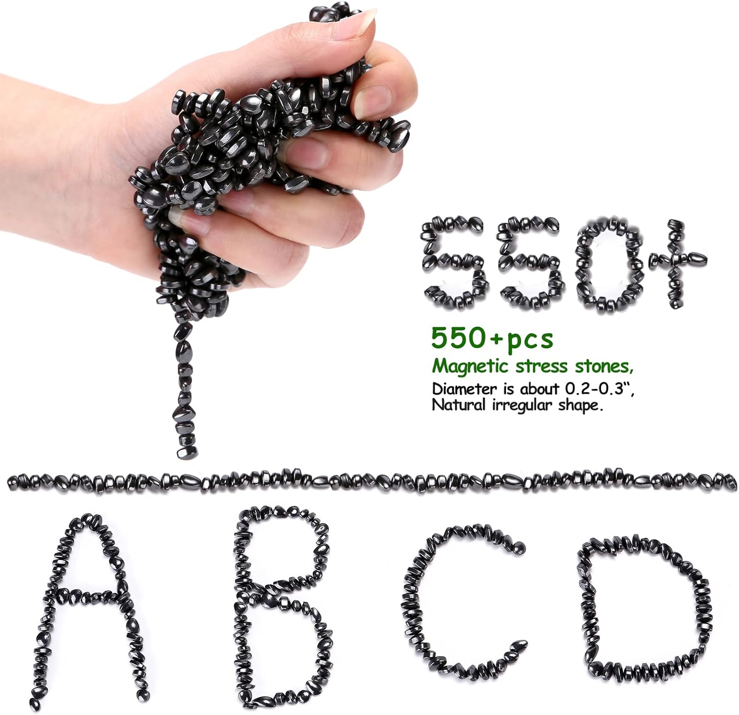 550 PCS Magnetic Ferrite Stones Toys Magnet Crags Ferrite Balls Putty, Magnet Gadgets Seriously Satisfying Office Desk Fidget Toys for Adults Gift