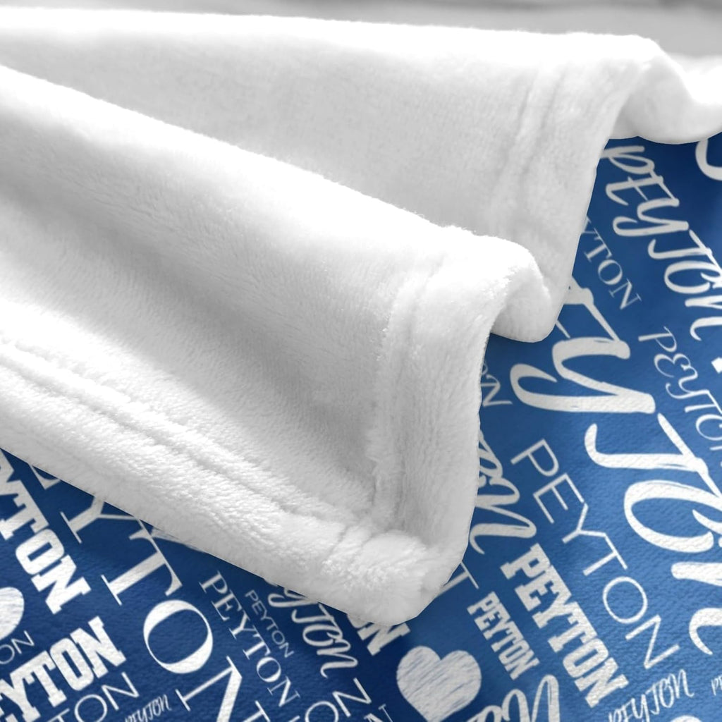 Custom Blankets Personalized Baby Blanket Customized Blanket with Name Text Monogrammed for Adult Kid Birthday