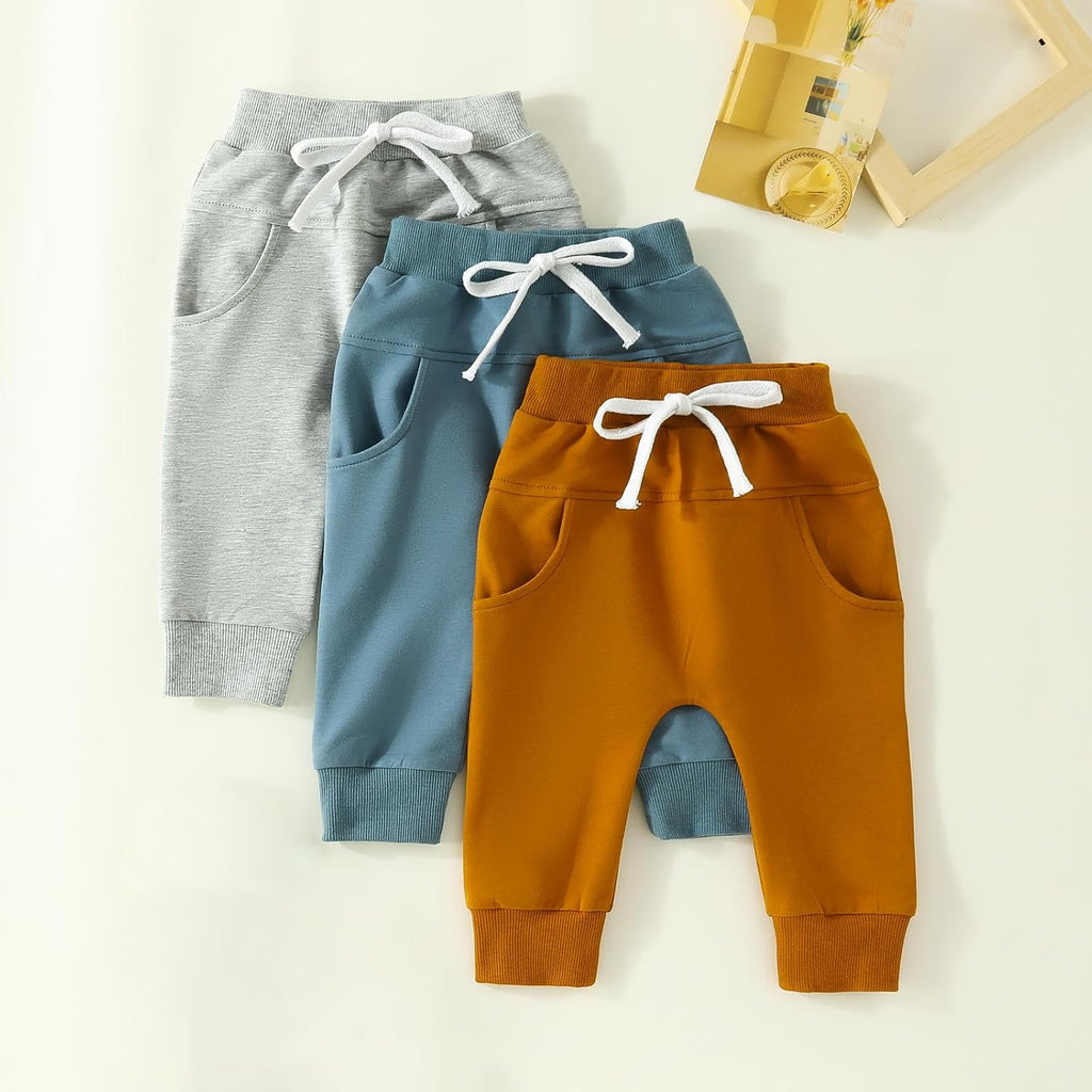 Baby Pants Toddler Infant Newborn Baby Boy Girl Sweatpants Long Joggers Pants Unisex Boy 's Clothing 3 Pack