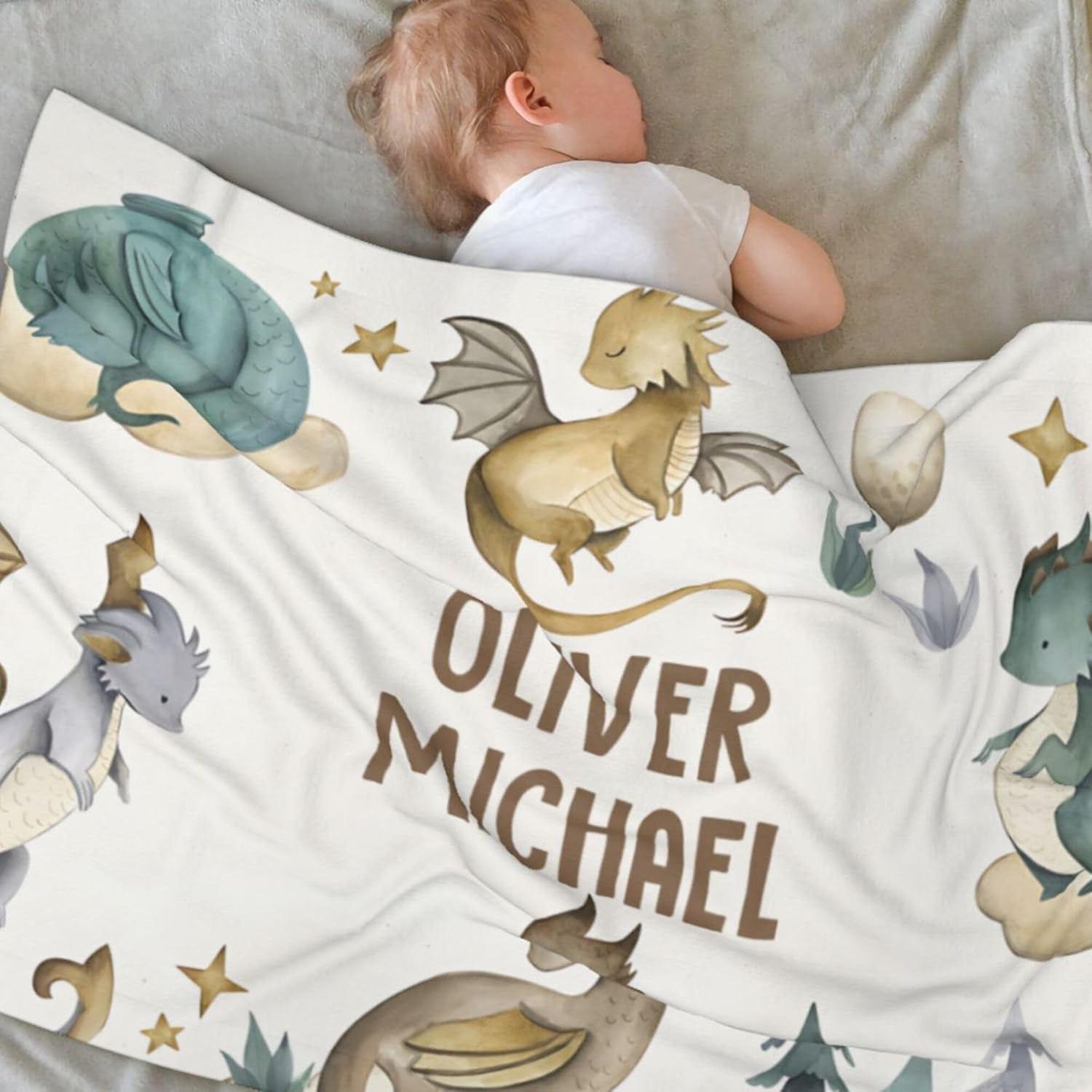 Personalized Baby Blanket, Custom Baby Blanket with Name, Customize Baby Blanket for Baby Girl or Boy, Baby Name Swaddle Blanket for Toddlers Kids Newborn, Best Gift for Baby