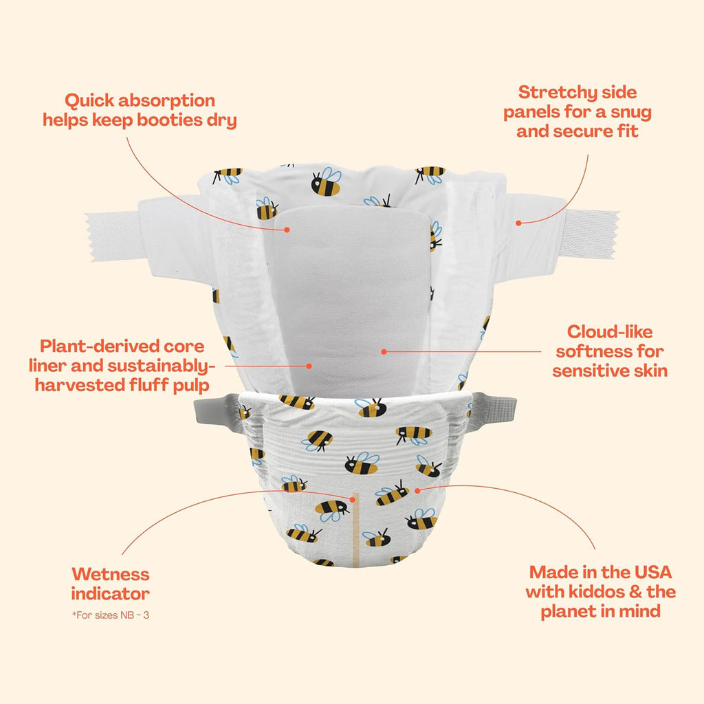 Hello Bello Premium Diapers Size 5 (27+ lbs) Main Squeeze Designs, 18ct Jumbo Pack