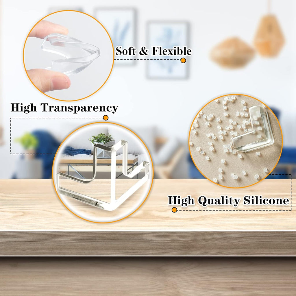 8 Pack Corner Protectors, Clear Table Corner Guards Protectors Baby Proof Furniture Corners & Edges Safety Bumpers Covers, T Shaped 1.4x1.4x1.4 in