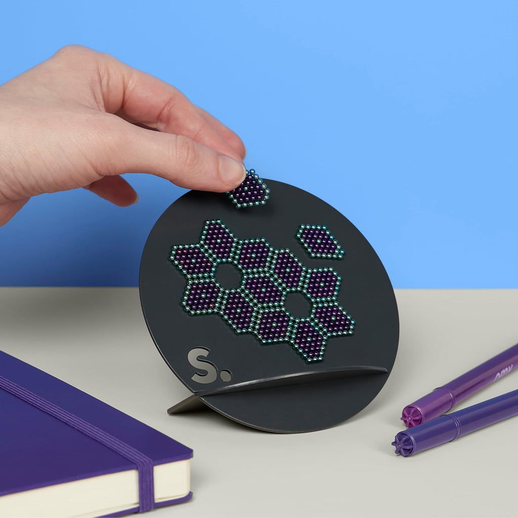 Speks Show Off Stand - Double Sided, Powder Coated Steel Magnetic Display Board - Grey - Magnets Sold Separately