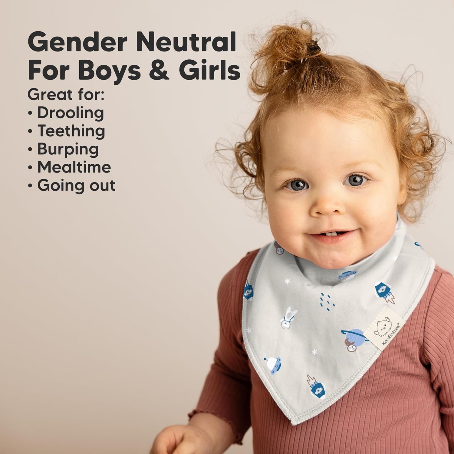 10-Pack Organic Baby Bandana Bibs for Girls - Super Absorbent Triangle Baby Bibs for Drooling and Teething Infant, 100% Cotton Extra Soft for Newborn, Infant 0-36 Months (Cosmo)