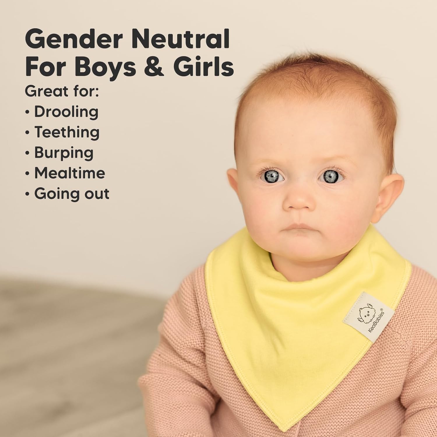 8-Pack Organic Baby Bandana Bibs for Girls - Super Absorbent Triangle Baby Bibs for Drooling and Teething Infant, 100% Cotton Extra Soft for Newborn, Infant 0-36 Months (Dawn)