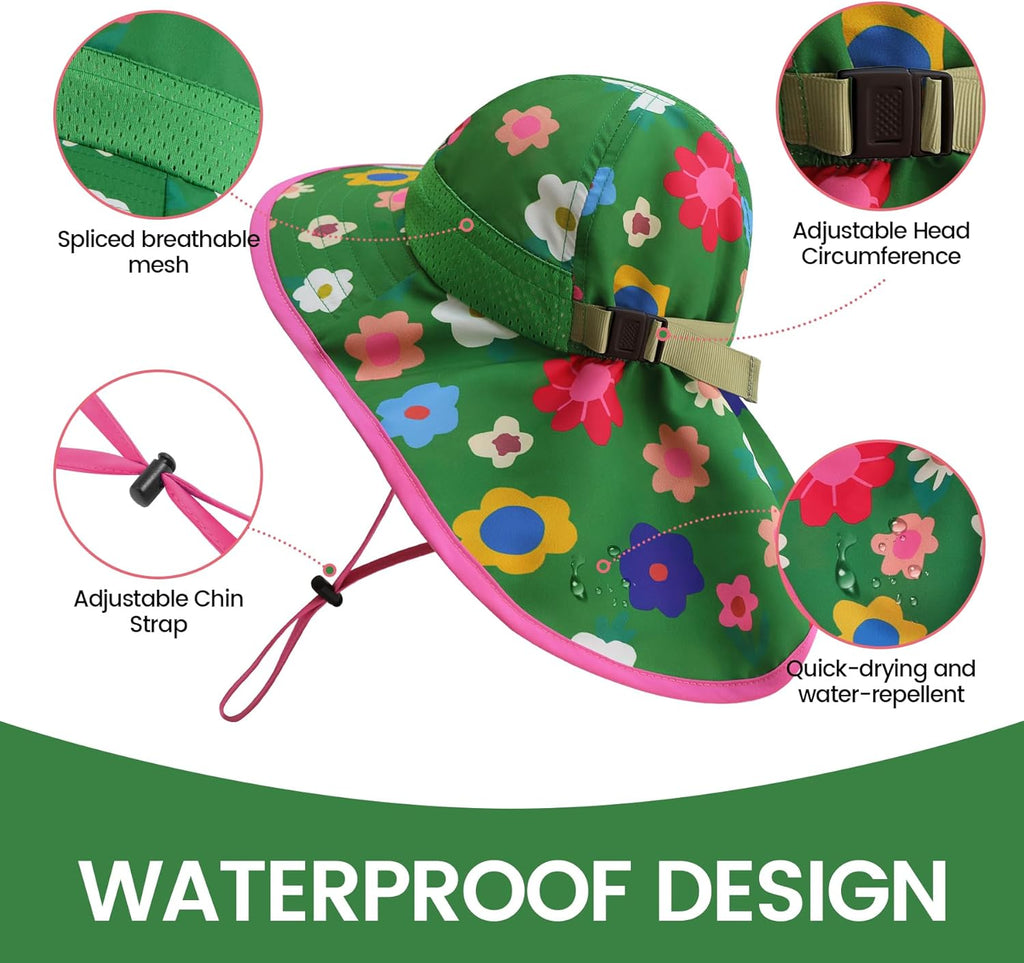 Baby Sun Hat with Neck Flap for Sun Protection Toddler Beach Hat UPF 50+ Outdoors 0-6 Years Boys Girls