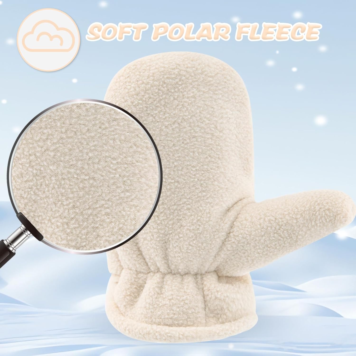 BAVST Baby Toddler Winter Mittens Girls Warm Fleece Lined Gloves Kids Sherpa Lined Mittens for Boys