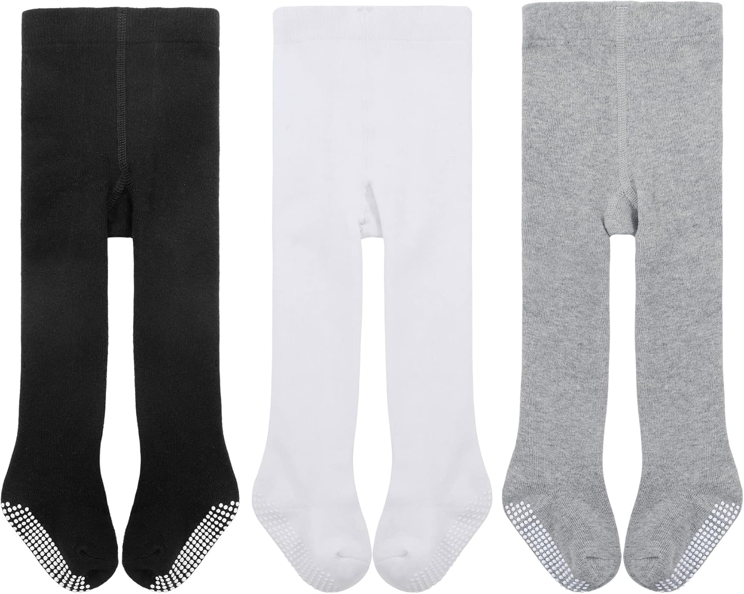 Zando Baby Girls Tights Cozy Cotton Infant Non Slip Grip Leggings Toddler Solid Knit Pantyhose Warm Newborn Stockings