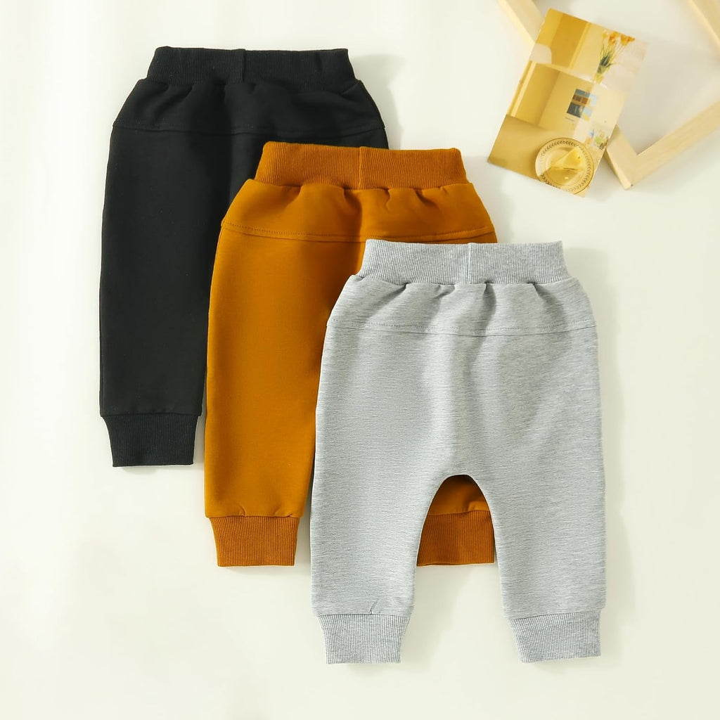Baby Pants Toddler Infant Newborn Baby Boy Girl Sweatpants Long Joggers Pants Unisex Boy 's Clothing 3 Pack