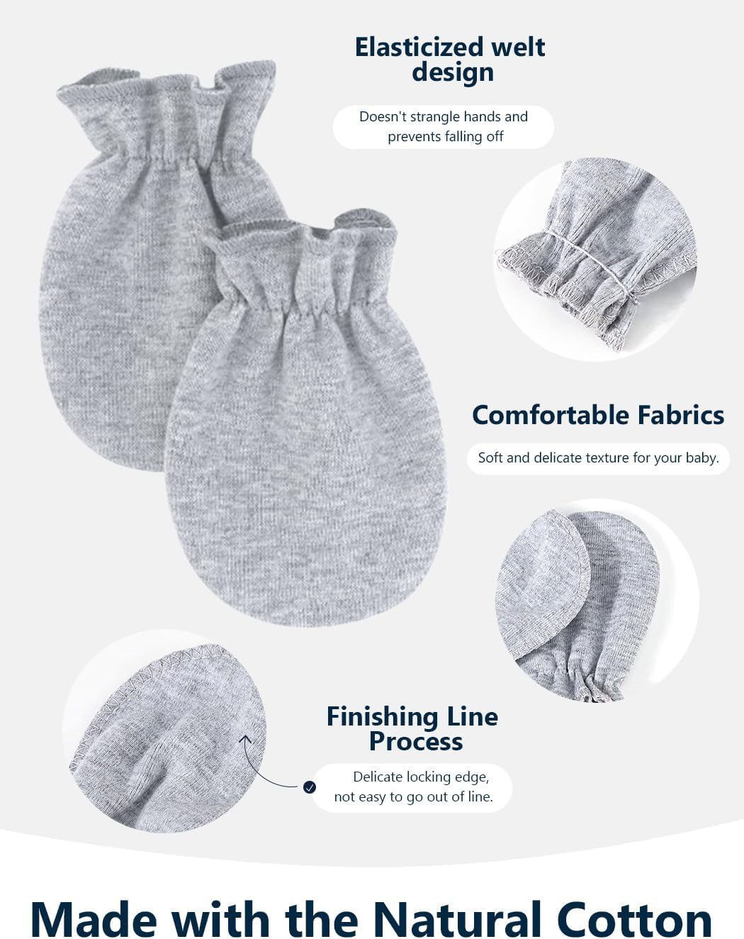 Cute Baby Mittens Newborn, No Scratch Baby Boy Mittens, Baby Girl Hat Gloves for Toddlers, Infant, Newborn