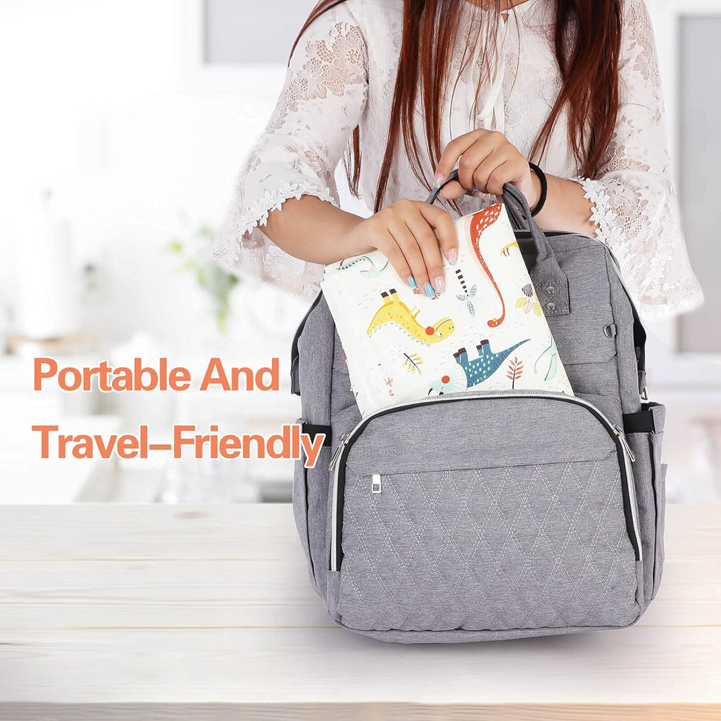 Baby Diaper Changing Pad, 21 5/8" x 31.5" Waterproof Changing Pad Liners - Reusable Soft and Absorbent Portable Changing Mat(Colorful Dinosaur1PCS)