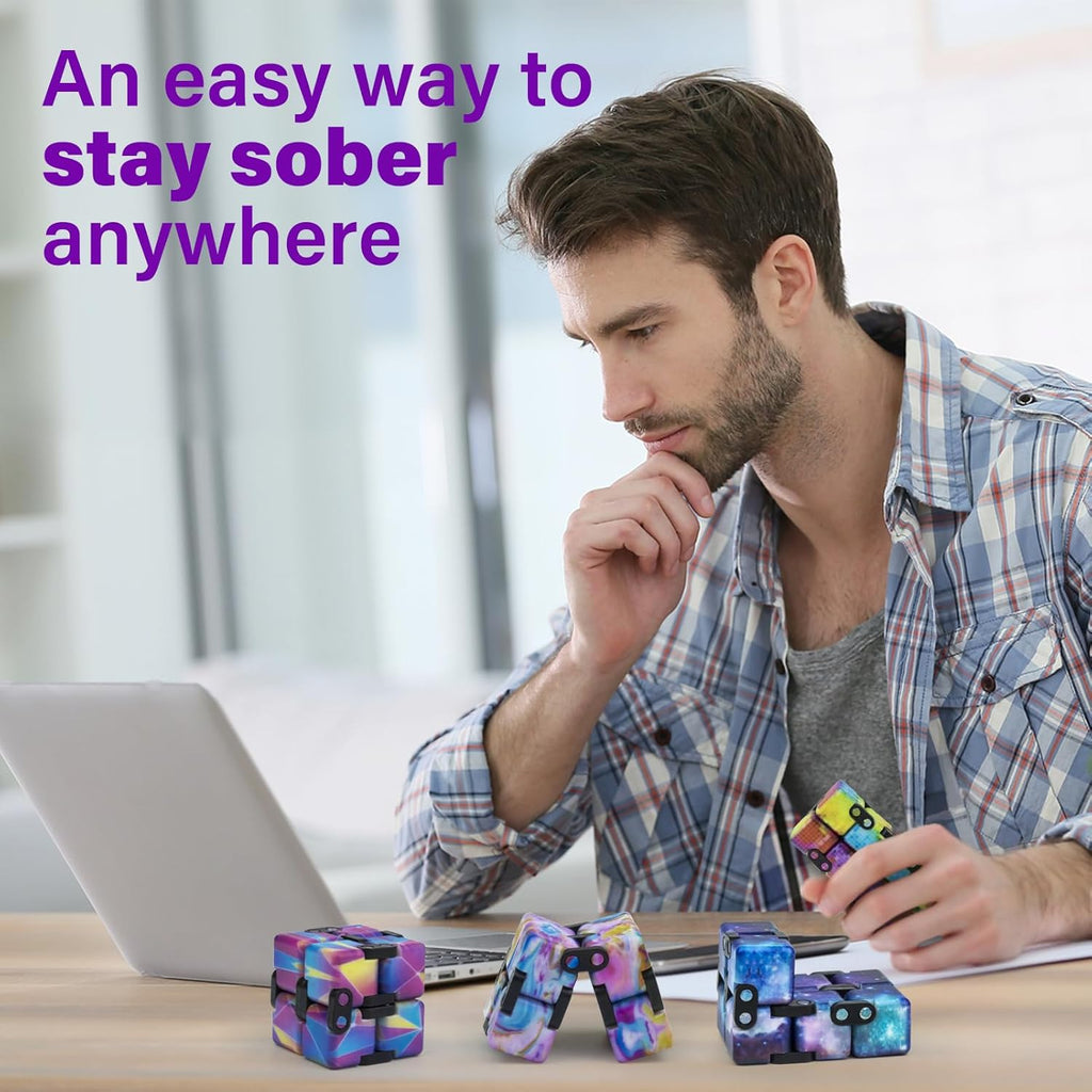 Infinitycube Fidget Toy Stress Relieving Fidgeting Game for Kids and Adults,Cute Pocket-sized Unique Gadget for Anxiety Relief and Kill Time (4, Colorful)