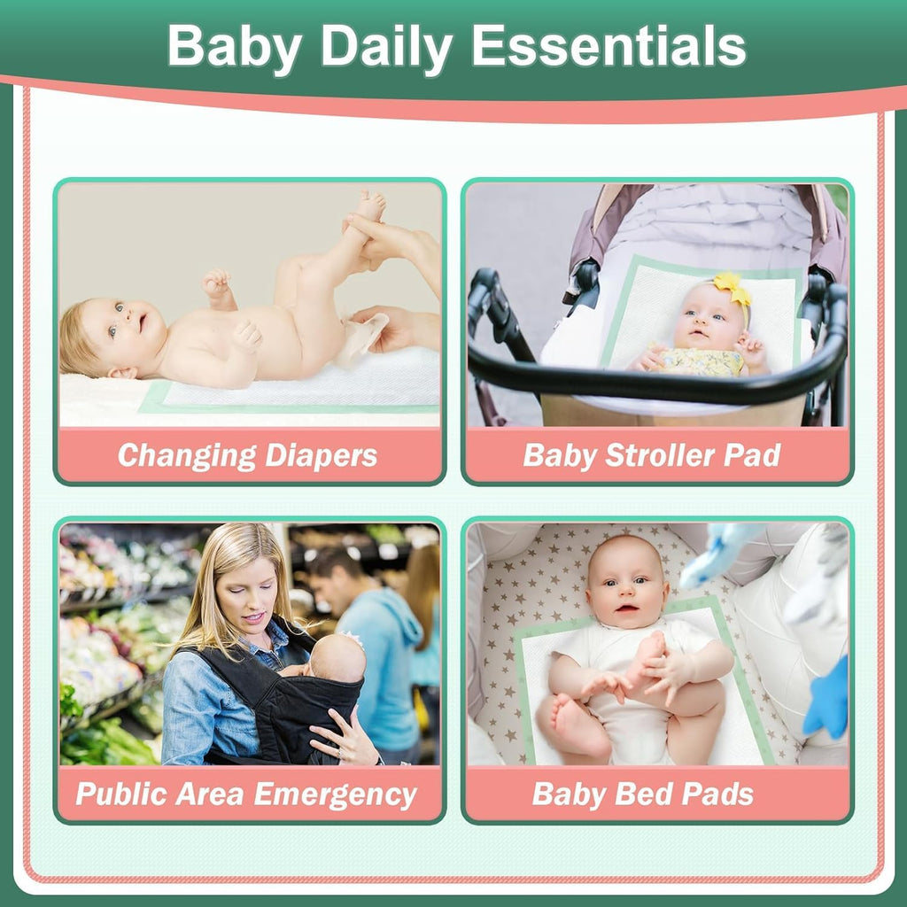 Disposable Underpads 17"×24"(300 pcs) Light Absorbent Bed Pads Small Chucks Pads for Kids, Puppy, Cat and Tioilet