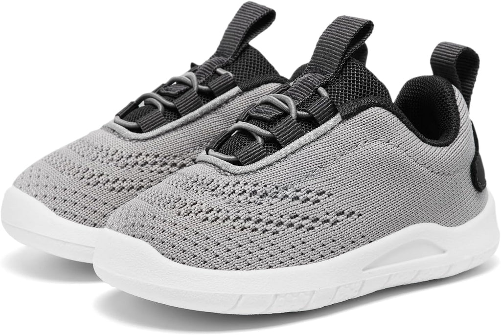 MORENDL Toddler Slip On Sneakers Baby Walking Shoes Non-Slip Breathable Unisex Pink Mesh Lace-Up Athletic Sneakers Infant Running Shoes