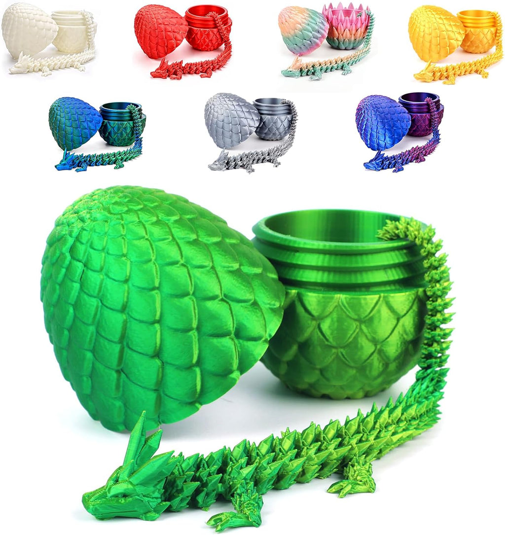 12inch Dragon Egg, Year of The Dragon, 3D Printed Dragon, Executive Desk Toys, Articulated Dragon, Fidget Toys Gifts for Graduates Students Teachers Adults (Yellow)