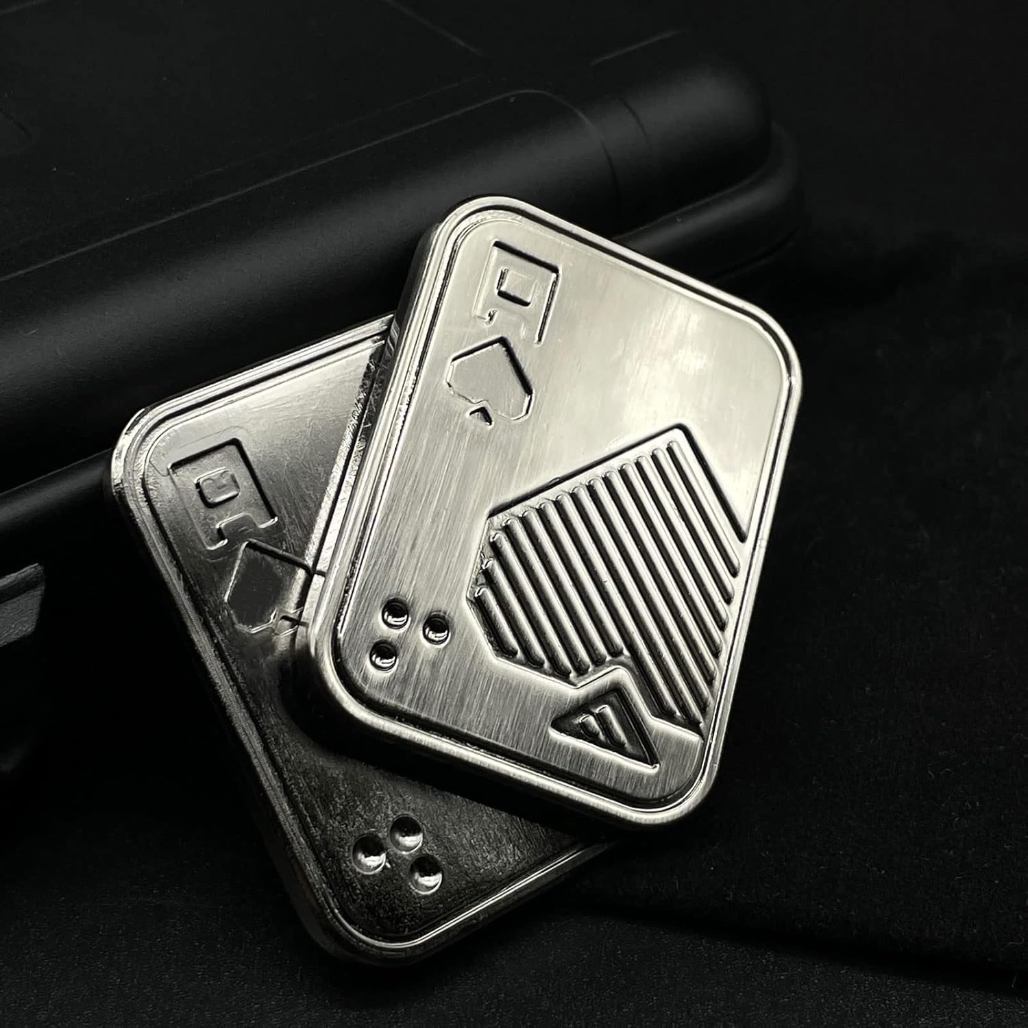 Metal Poker Fidget Slider EDC Adult Fidget Toys ADHD Tool Anxiety Stress Relief Toys Office Desk Toys Gifts for Boyfriend and Father (Spades A)