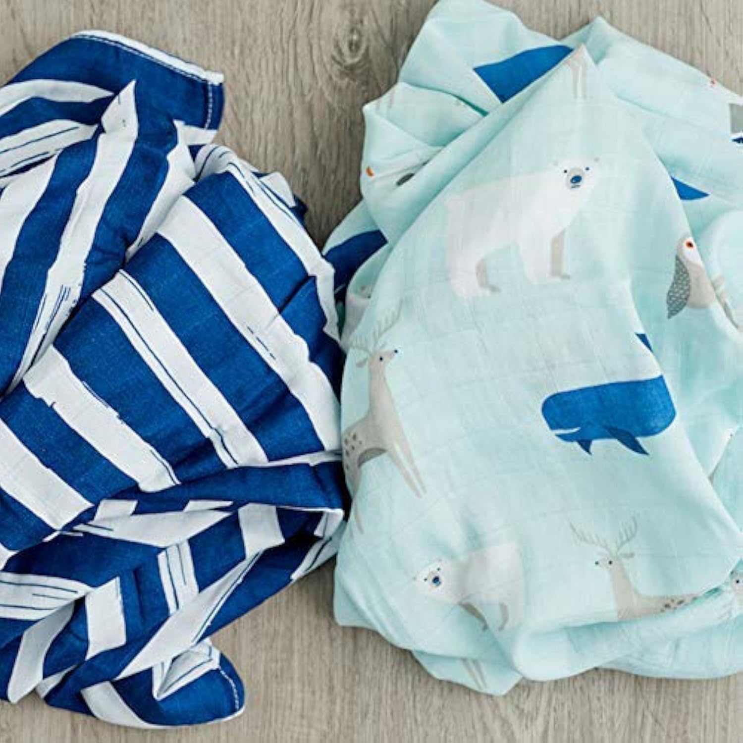 GRACED SOFT LUXURIES 2-Pack Swaddle Blanket Ultra Soft Luxury Decorative Muslin Swaddle Blankets (Arctic World)