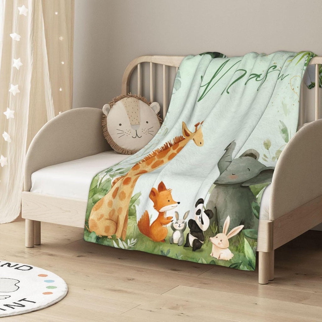 Custom Baby Blanket for Boys Personalized Baby Blanket with Name Soft Cozy Flannel Bed Throw Blanket for Kids Newborn Toddler Customized Baby Boy Gifts for Christmas Baby Shower Birthday Easter