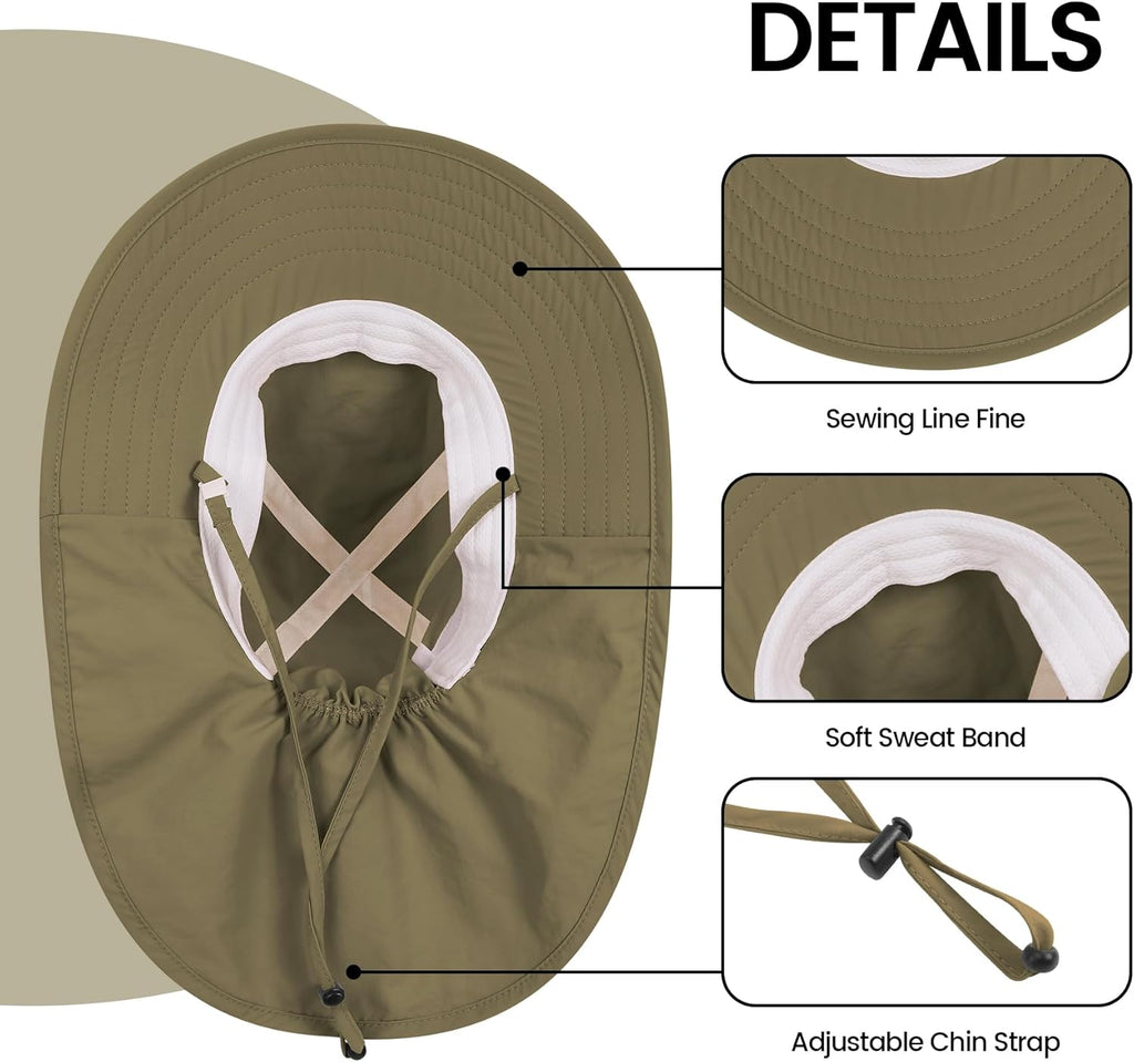 Baby Sun Hat with Neck Flap for Sun Protection Toddler Beach Hat UPF 50+ Outdoors 0-6 Years Boys Girls