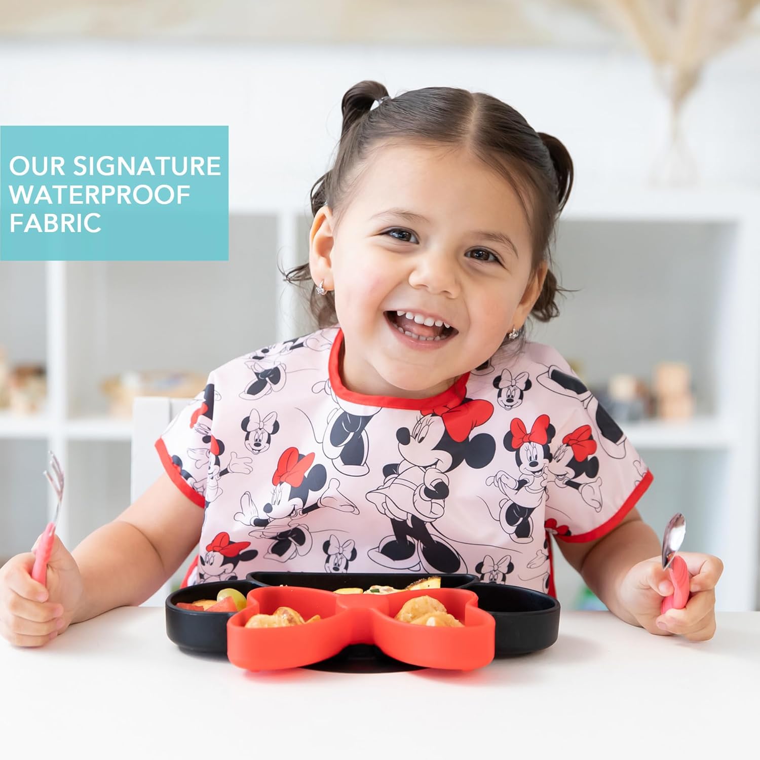 Bumkins Bibs - Toddler Bibs, Waterproof, Large for 1-3 Years, Short Sleeve