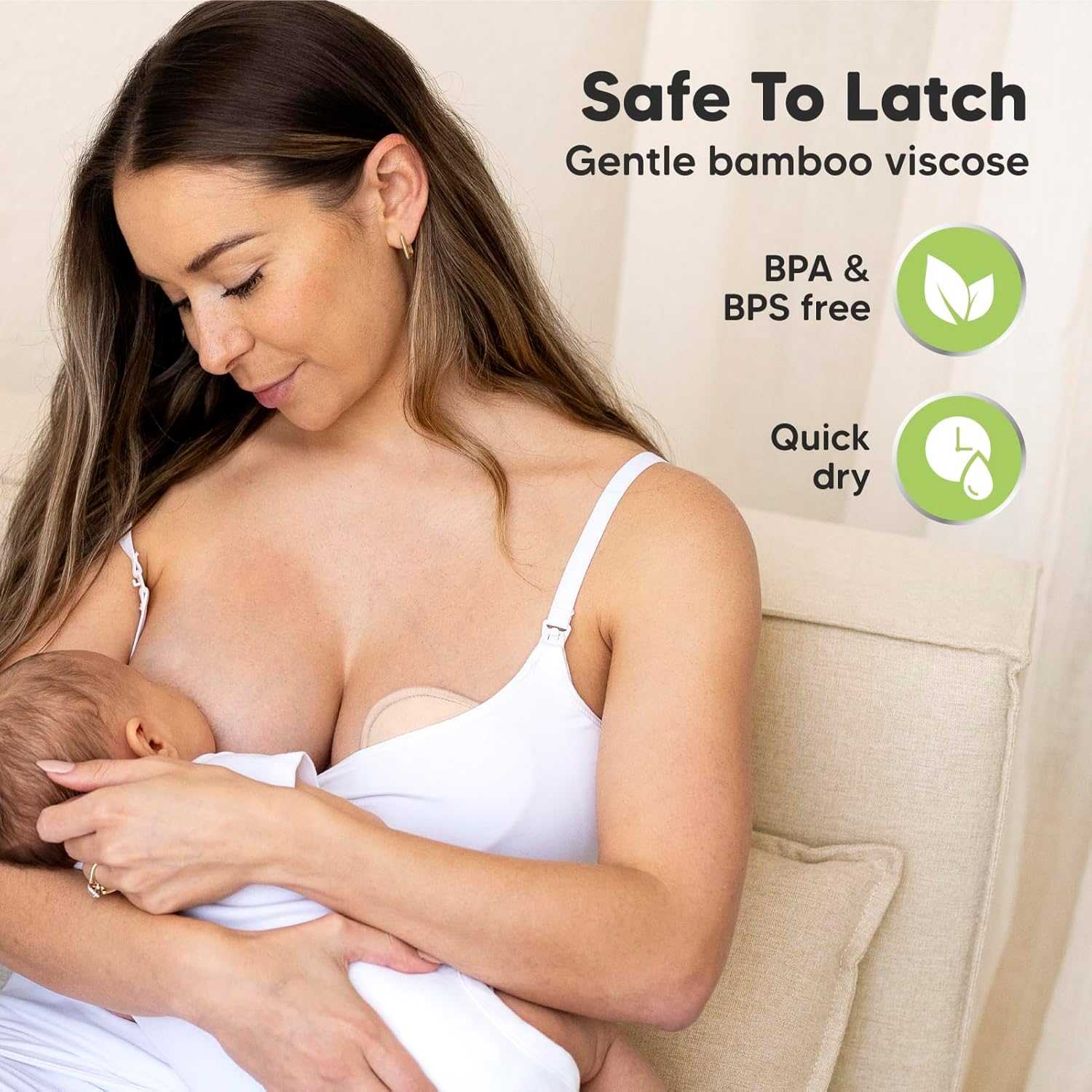 14-Pack Organic Nursing Pads - Washable Breast Pads for Breastfeeding, Nursing Bra Nipple Pads for Breastfeeding, Pumping Bra Reusable Breast Pad, Maternity Breastfeeding Bra Pad (Bare Beige, L 4.8")