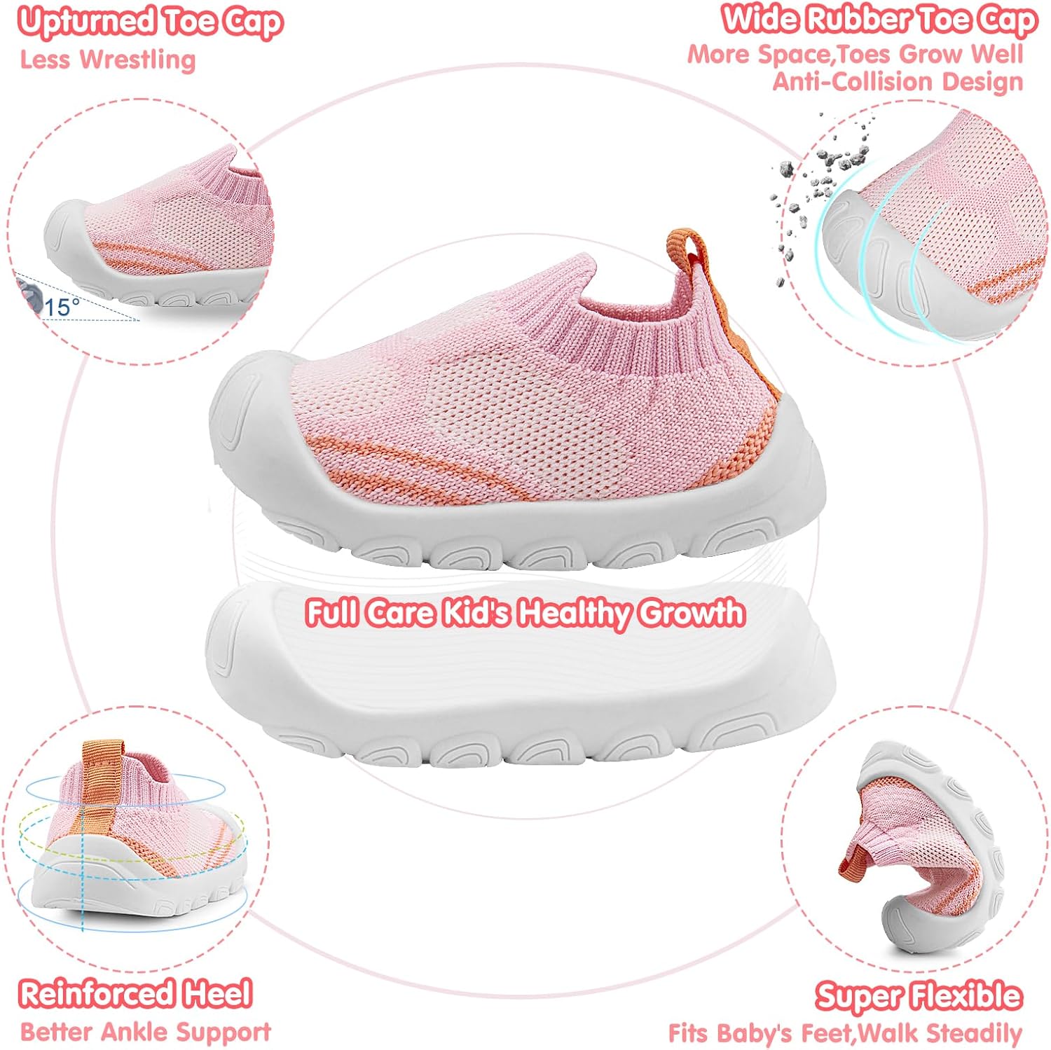 Charrost Toddler Baby Girl Boy First Walking Shoes Checkered Sneakers Sizes 3/4/5/6/7/8T. Soft, Cute,Flexible for First Walkers. Non-Slip, Slip On, Wide Toe Box Indoors Outdoors