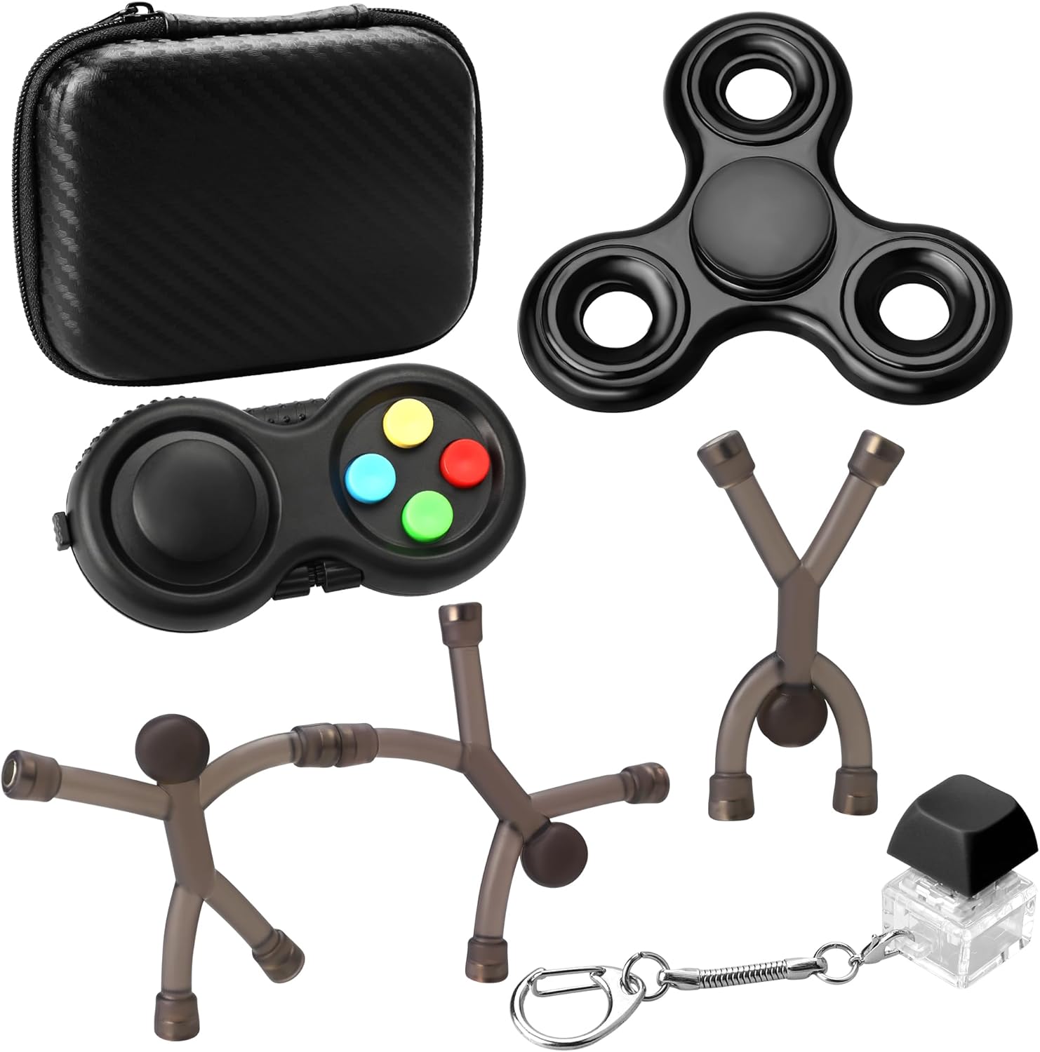 Fidget Toy Adults, Fidgets Toy Pack for Kids Party Favors, School Treasure Box,Classroom Prizes, Easter Basket Stuffers for Kids Teens (Black)