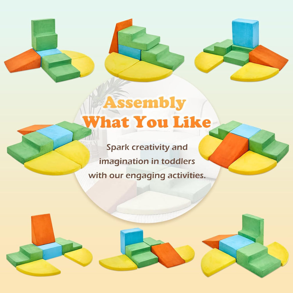 6 Pieces Climbing Toys for Toddlers, Climb & Crawl Soft Foam Block Activity Play Set, Foam Play Gym Climbing Blocks, Toddler Climbing Toy Indoor, Soft Foam Toys for Kids Crawling and Sliding