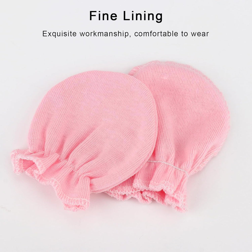 BQUBO Newborn Infant Toddler Mittens No Scratch Cotton Elastic Wrist Gloves Hypoallergenic for 0-6 Months Baby Boys Girls
