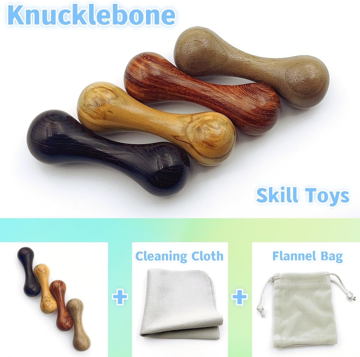 Knucklebone Wooden Bone Toys, Finger Skill Toys, Portable EDC Desktop Fidget Toys, Leisure Toys Suitable for Many Scenes (Red Sandalwood)
