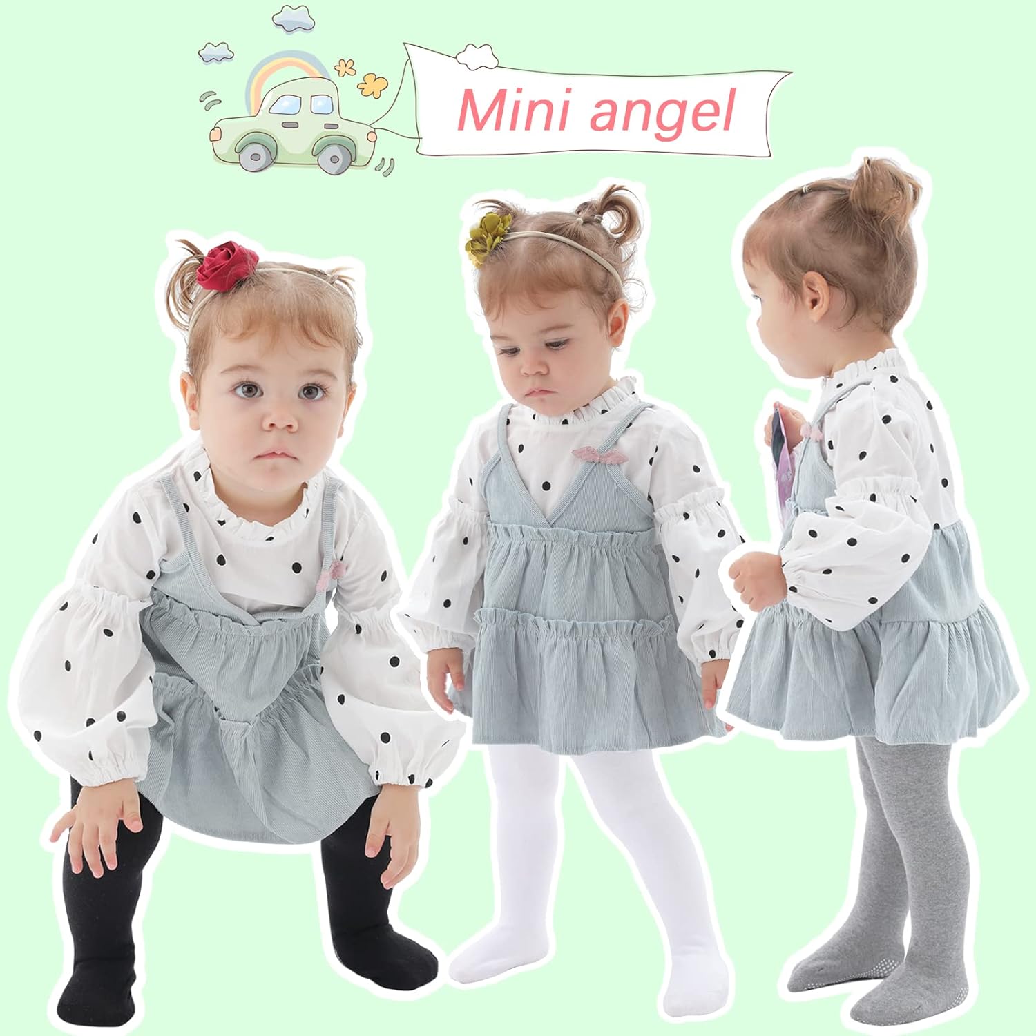 Mini angel Baby Tights Non Slip Baby Girl Tights Seamless Cotton Pantyhose Toddler Stockings Winter Warm Leggings Non-Skid