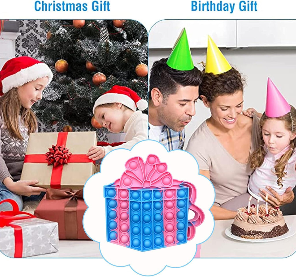 QETRABONE 4 Pcs Birthday Cake Crown Fidget Toys for Girl, Pop Fidget toys Gift Bubbles Toy, Pizza Silicone Fidget Sensory Squeeze Bubbles Toy, Stress Relief Anti-Anxiety Autism