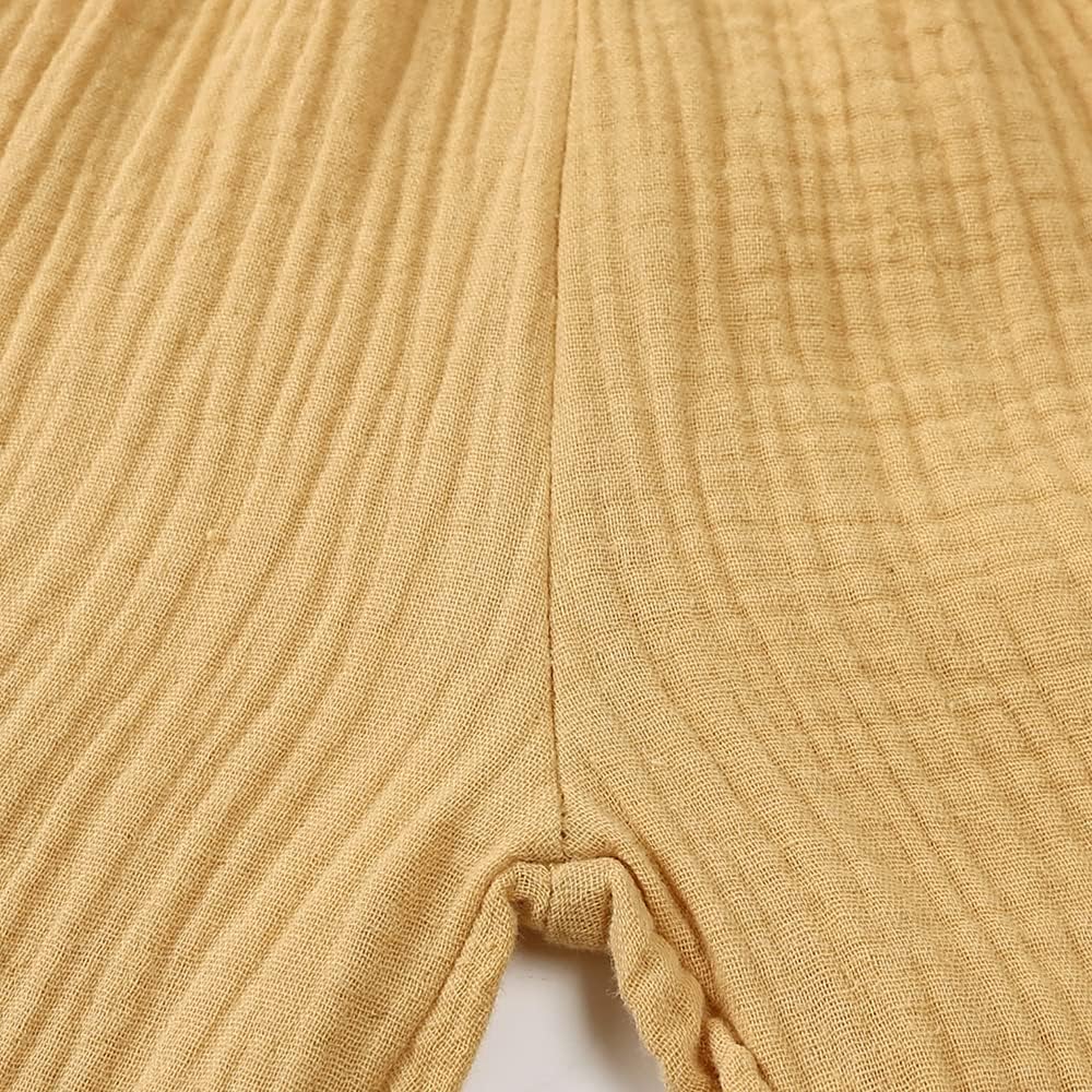 MYGBCPJS Baby Boys Girls Cotton Linen Trousers Kids Casual Ankle Pants Loose Long Bloomers