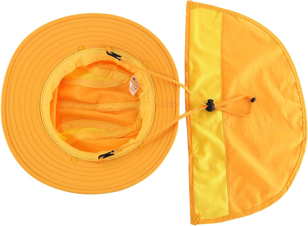 Home Prefer UPF 50+ Boys Sun Hat with Neck Flap Wide Brim Summer Beach Bucket Hat for Boys Girls Toddler Kids Safari Hat