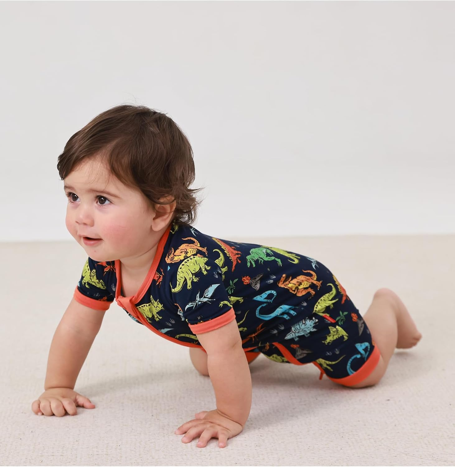 Baby Boys Bamboo Viscose Short Sleeve Romper Soft Comfy Infant Summer Jumpsuit