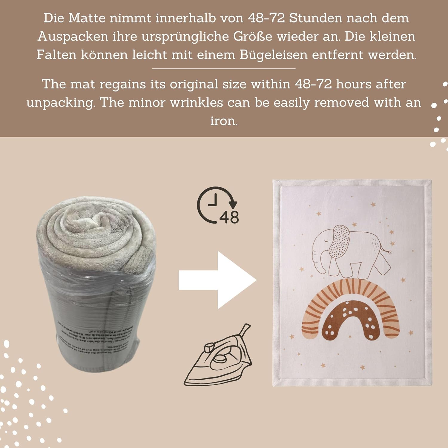 Stylish Coral Baby Play Mat for Floor 47" x 67" Rainbow Elephant – Soft 1" Thick High-Density Memory Foam Nursery Rug,Kids Rug with Non-Slip Backing for Crawling & Playing, Playroom Rug, Kids Carpet