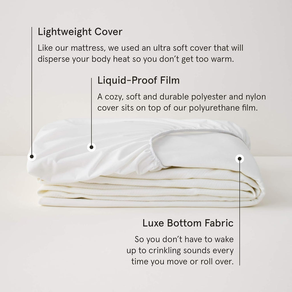 Tuft & Needle King Mattress Protector - Waterproof, Liquid-Proof, Sleeps Quiet, Fitted Sheet Style, Soft and Comfortable White