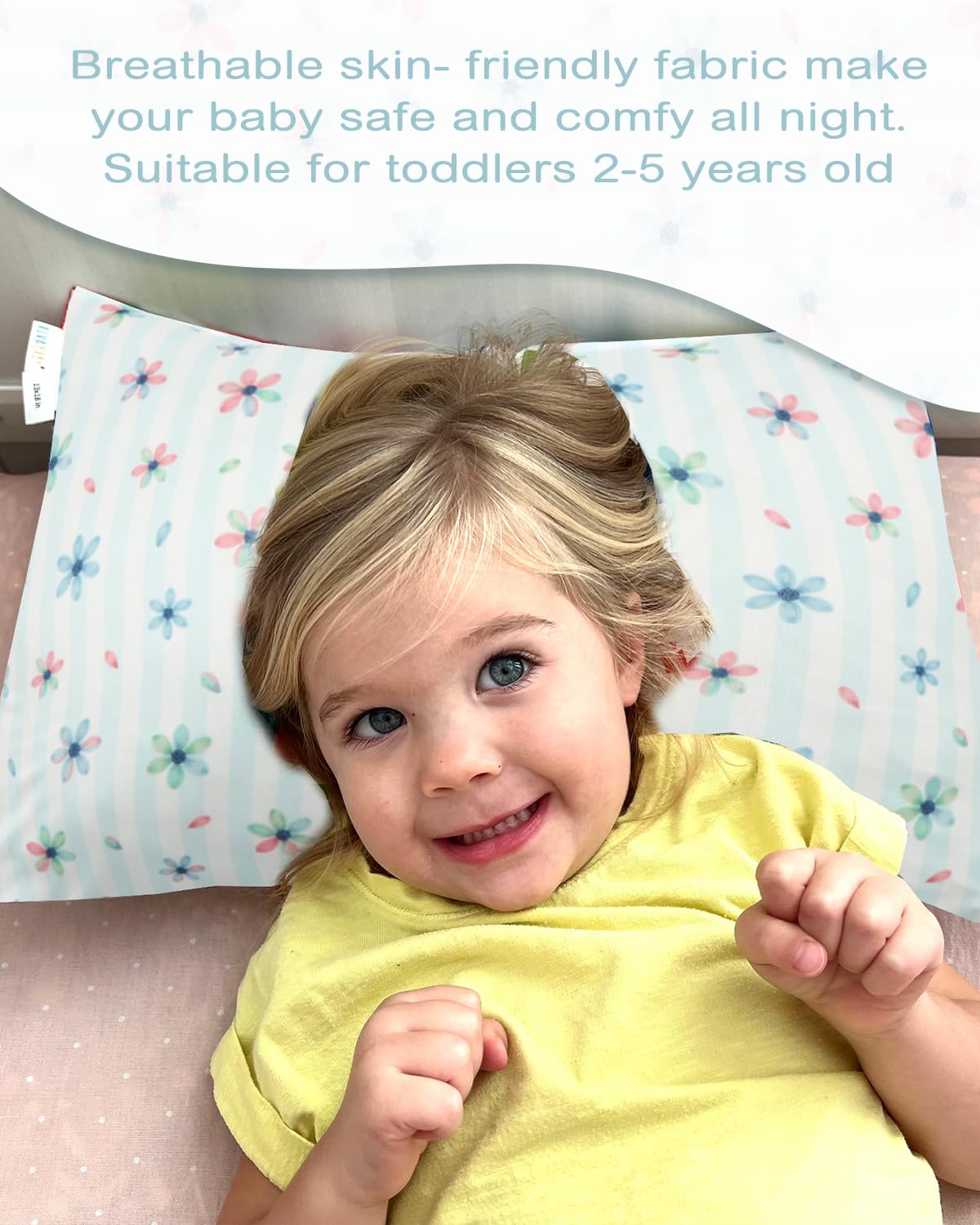 ALVABABY Toddler Pillowcases Stretchy Soft Kids Pillow Cover 2 Pack Fit 13"x 18" or 12"x16" Envelope for Girl Boy Sleepy Travel 2TPE28A