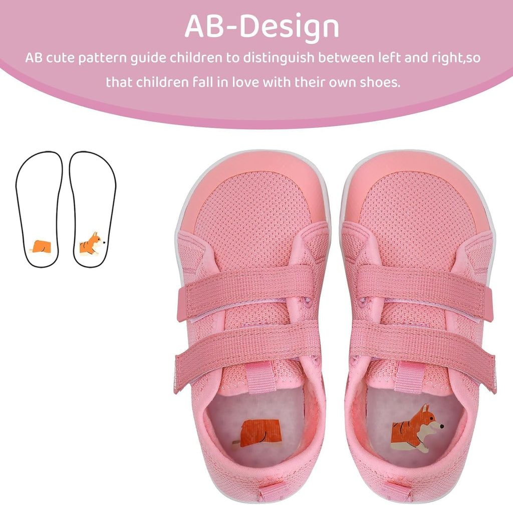 WateLves Toddler Little Kids Wide Barefoot Shoes The First Walking Shoes Girls Boys Breathable Zero Drop Minimalist Sneakers with Wide Toe Box Natural to Grow