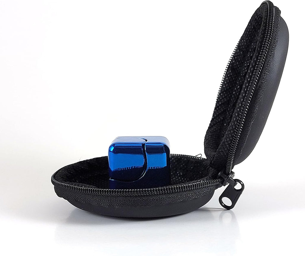 QUBI Cube Spinner 4-in-1 Spinning Toy– Helps with Anxiety, ADHD, Autism, Stress & Focus– Desktop EDC Fidgets Spinner Aluminum Alloy Build for Kids & Adults. Blue.