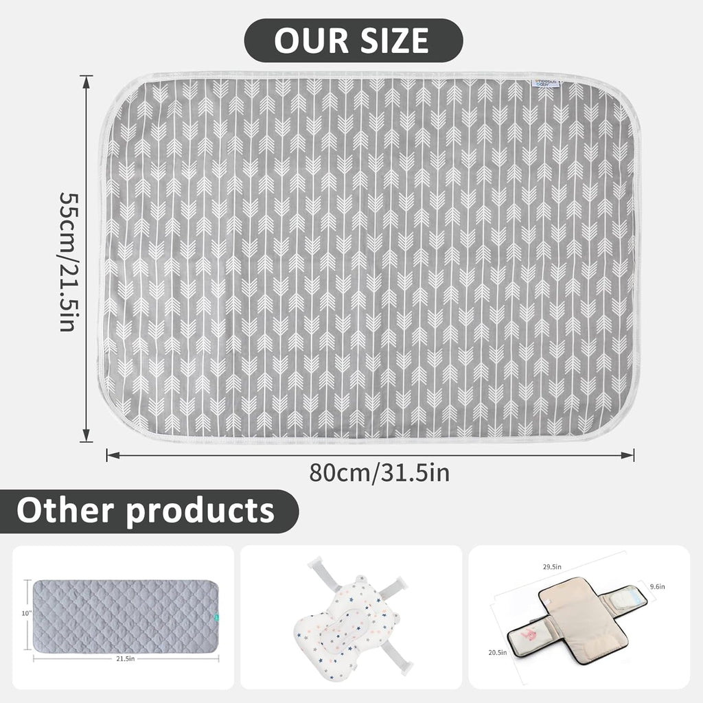Baby Diaper Changing Pad, 21 5/8" x 31.5" Waterproof Changing Pad Liners - Reusable Soft and Absorbent Portable Changing Mat(Arrows1PCS)