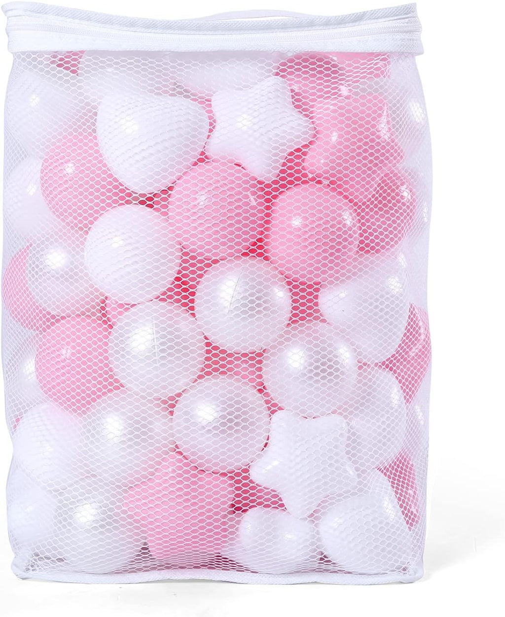GOGOSO Pink Ball Pit Balls with Star Bals Heart Balls 100 - Crushproof Plasticballs for Babies Toddlers Kids Children for 1 2 3 4 5 Years Old,5 Colors,2.15inches