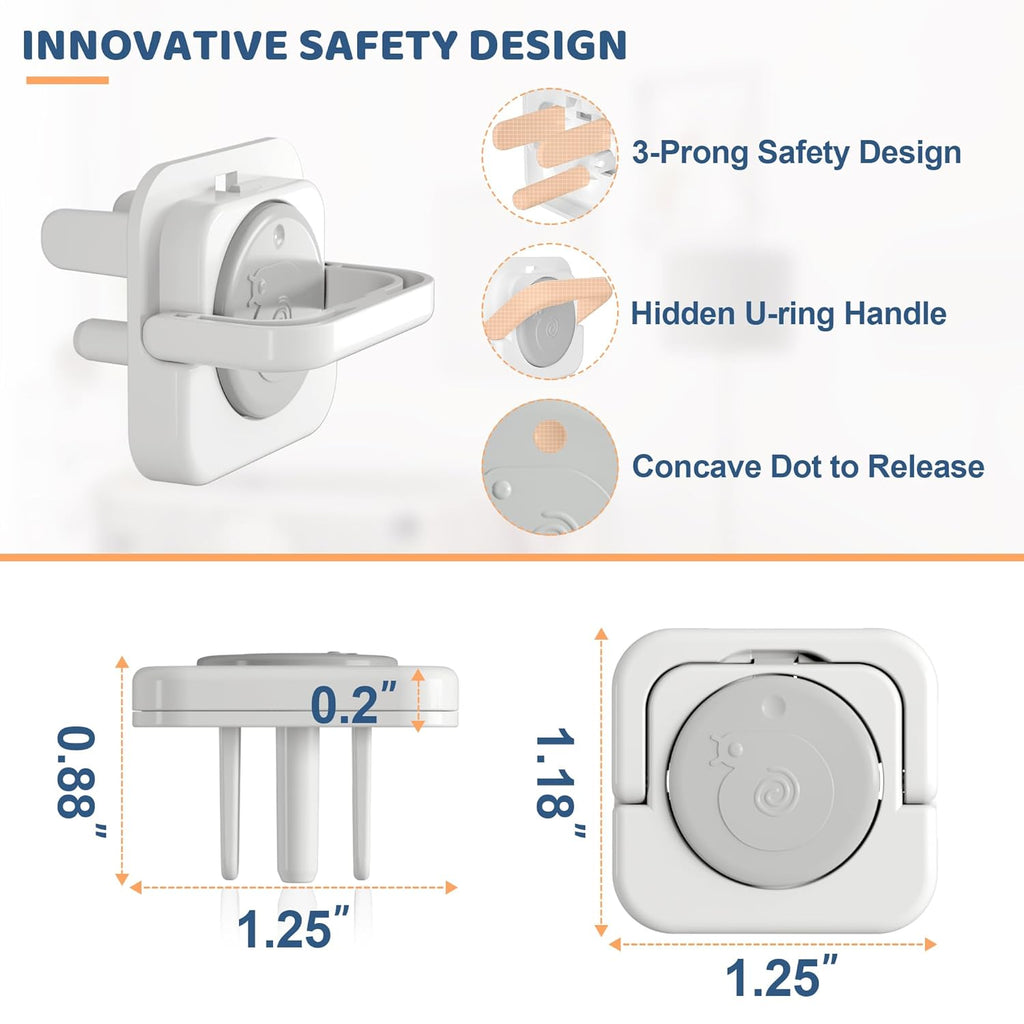 45 Pack Baby Proofing Outlet Covers, Baby Proof Plug Covers with Hidden Pull Handle for Child Safety, Electric Socket Covers, Plug Protectors to Prevent Power Shock(Grey)